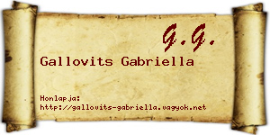 Gallovits Gabriella névjegykártya